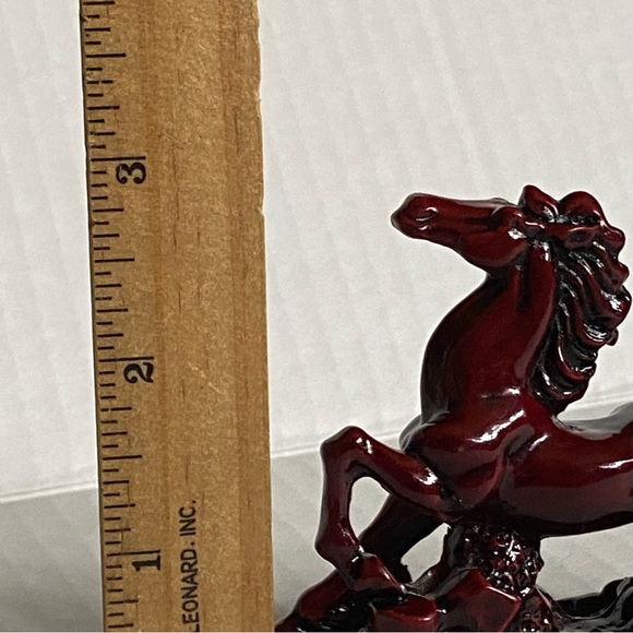Chinese Resin Wild Horse cinnabar Red Statue Sculpture Vintage Feng Shui Lucky - Picture 5 of 16